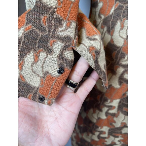 Vintage 1970’s Shanghai Artsy Retro Style Fitted Long Sleeve Midi Dress Sz 6 - Picture 5 of 9